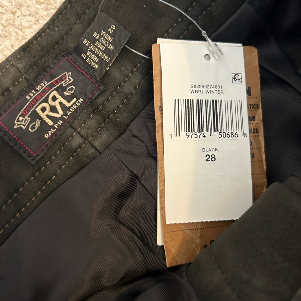 RRL Embroidered Suede Flare Pant Size 28 - Picture 11 of 12